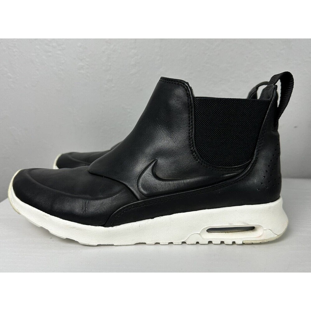 Nike Air Max Thea Mid Black Sail Leather Casual Sneaker Boot W's Sz 9 859550001